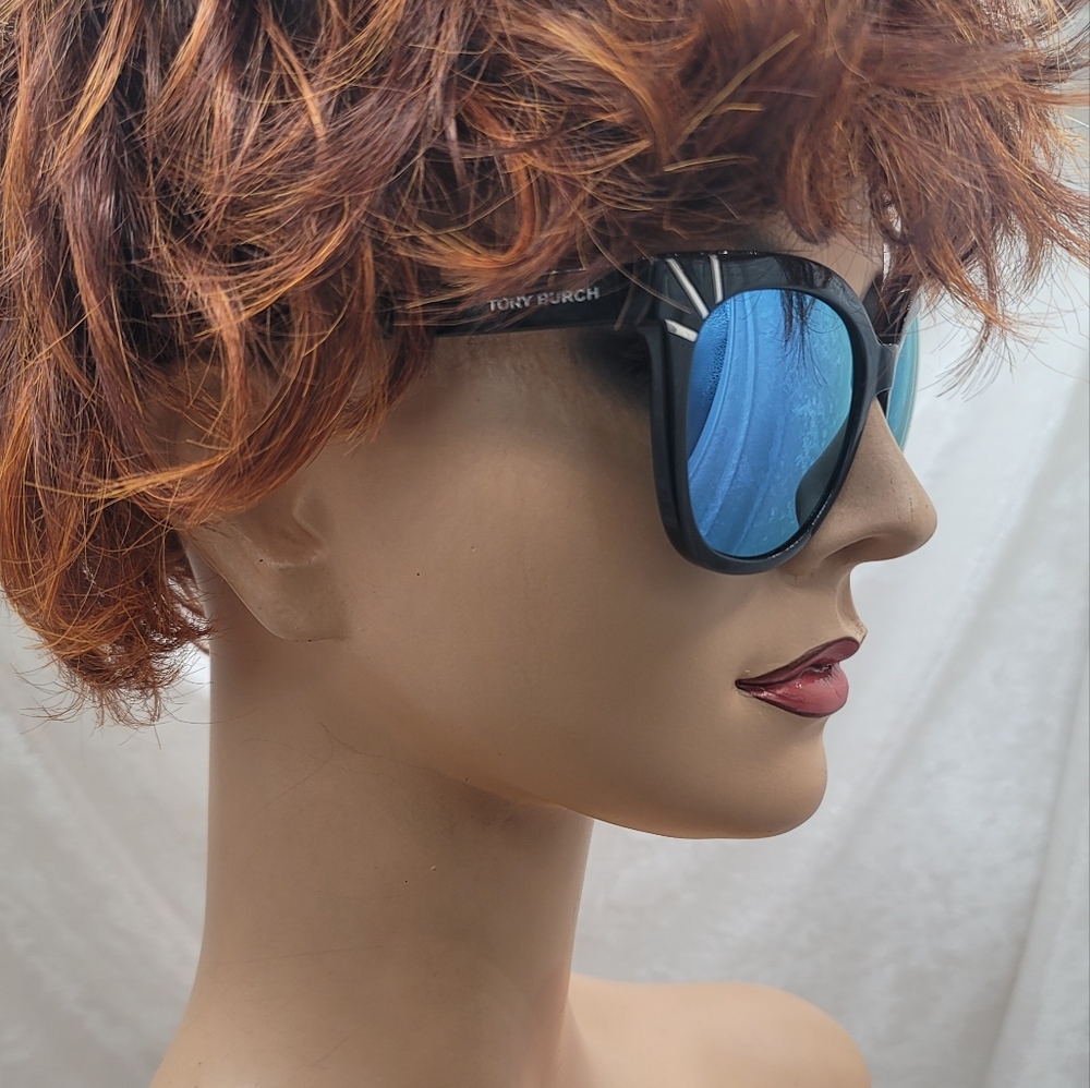 NWT Tory Burch TY9051 13722 Black Frame Mirror Flash Polarized Lenses Sunglasses - Picture 3 of 7